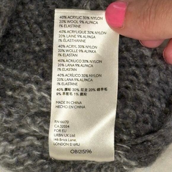 A by Anthropologie Ombre Knit Turtleneck Sweater Women's XS | Gray | Wool Blend - Picture 4 of 8